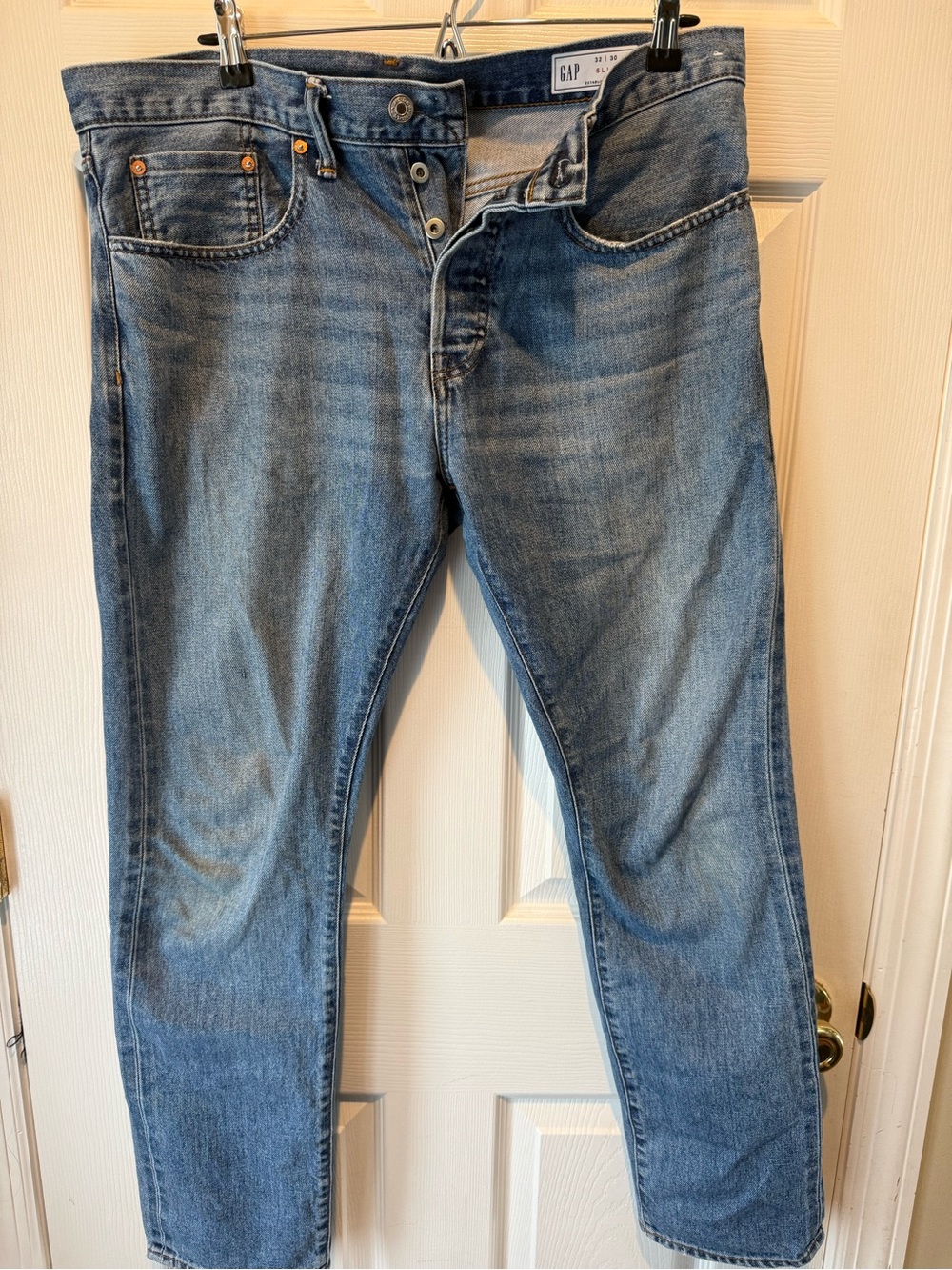GAP Men’s Mid Wash Blue Straight slim Jeans 32X30